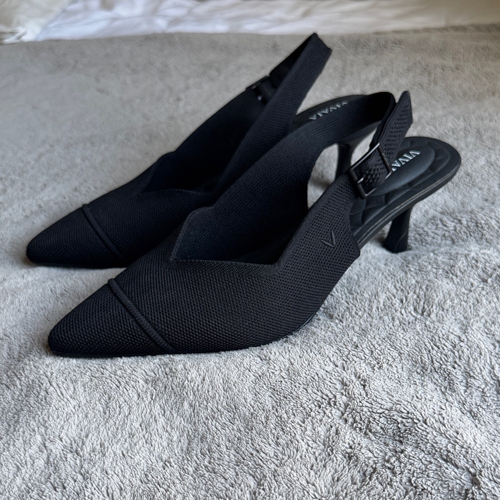 Black Vivaia Slingback Heels